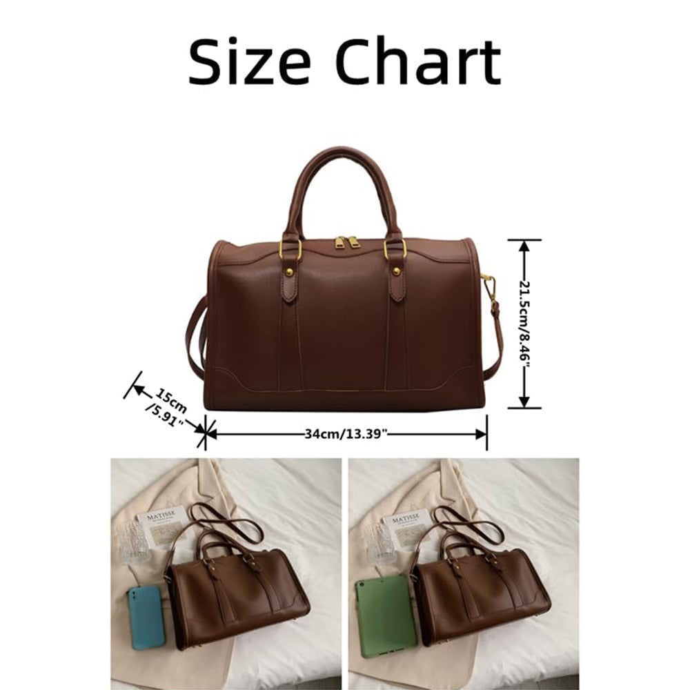 Dollcini, geantă de umăr vintage cu fermoar, aspect elegant și stilat, piele PU, durabilă