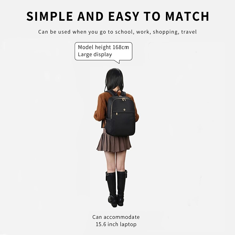 Rucsac pentru laptop Dollcini pentru femei – impermeabil, ergonomic, pentru laptop de 15,6", geantă de călătorie cu mai multe compartimente