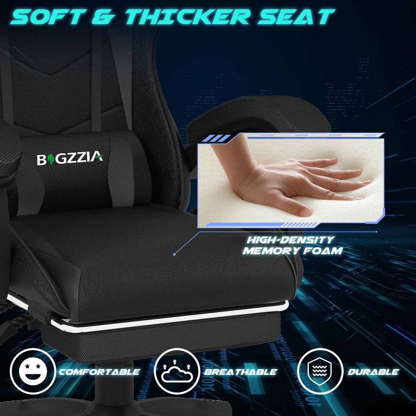 Dollcini Otthon, Bigzzia scaun ergonomic de gaming - scaun de birou cu spătar înalt și scaun de gaming