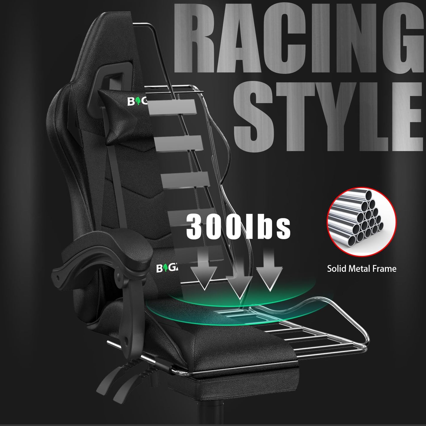 Dollcini Otthon, Bigzzia scaun ergonomic de gaming - scaun de birou cu spătar înalt și scaun de gaming