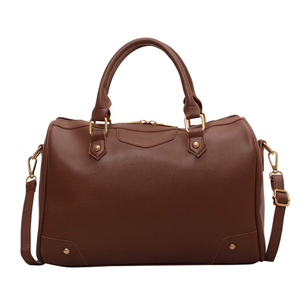 Dollcini, geantă de umăr vintage cu fermoar, aspect elegant și stilat, piele PU, durabilă