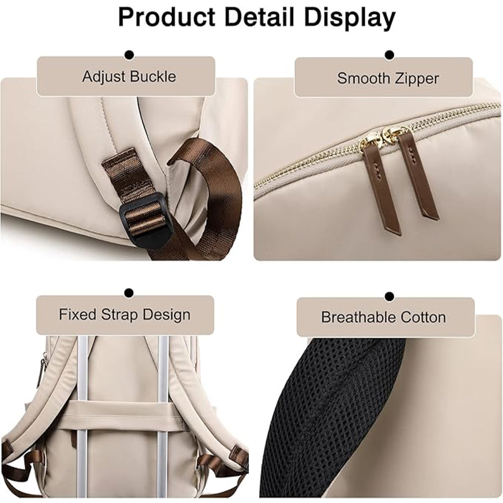 Rucsac pentru laptop Dollcini pentru femei – impermeabil, ergonomic, pentru laptop de 15,6", geantă de călătorie cu mai multe compartimente