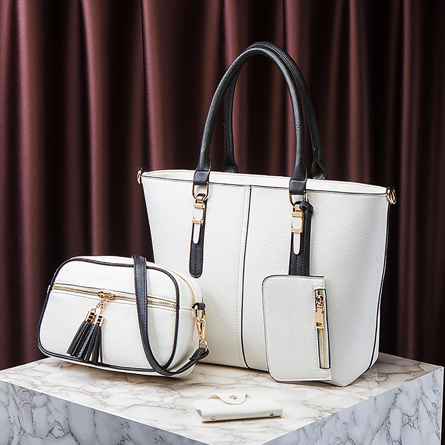 Set de 4 genți Dollcini pentru femei – geantă elegantă, geantă crossbody, portofel și portcard