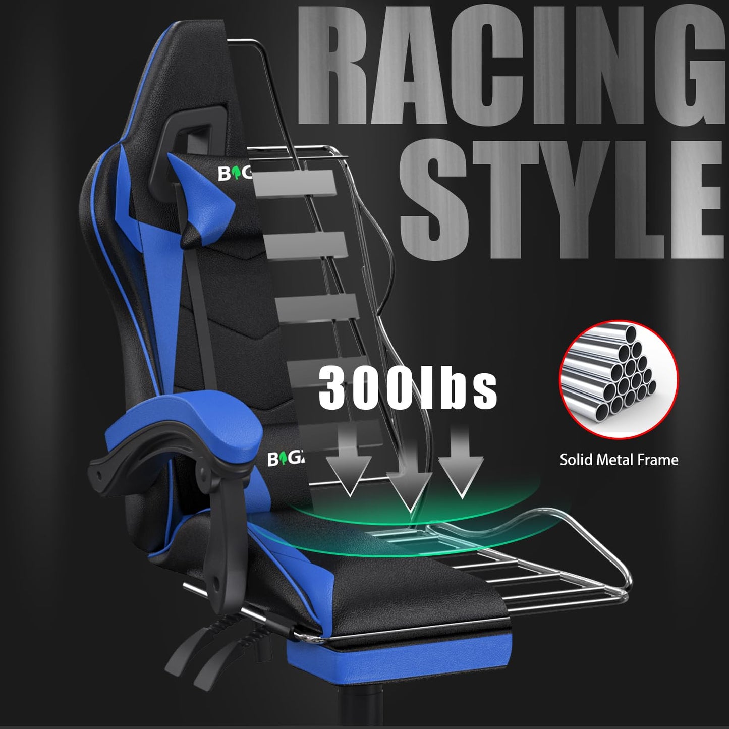 Dollcini Otthon, Bigzzia scaun ergonomic de gaming - scaun de birou cu spătar înalt și scaun de gaming