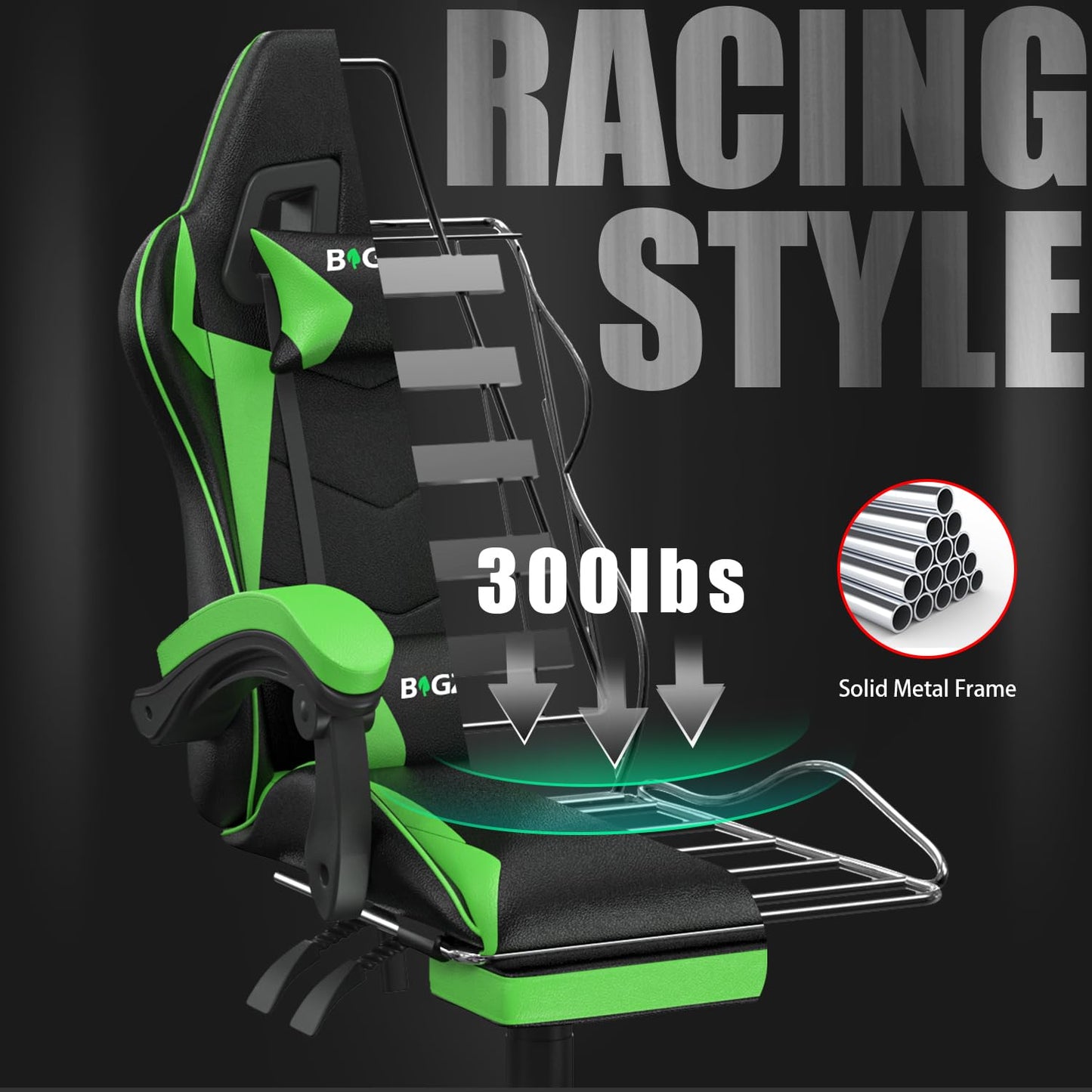 Dollcini Otthon, Bigzzia scaun ergonomic de gaming - scaun de birou cu spătar înalt și scaun de gaming