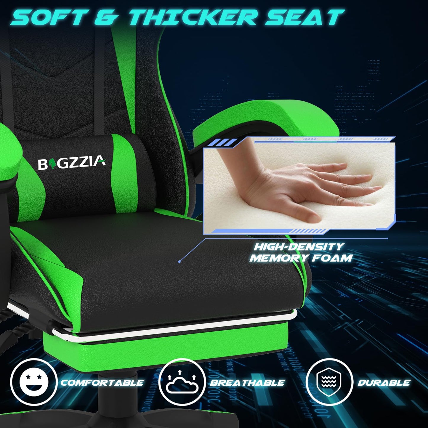 Dollcini Otthon, Bigzzia scaun ergonomic de gaming - scaun de birou cu spătar înalt și scaun de gaming