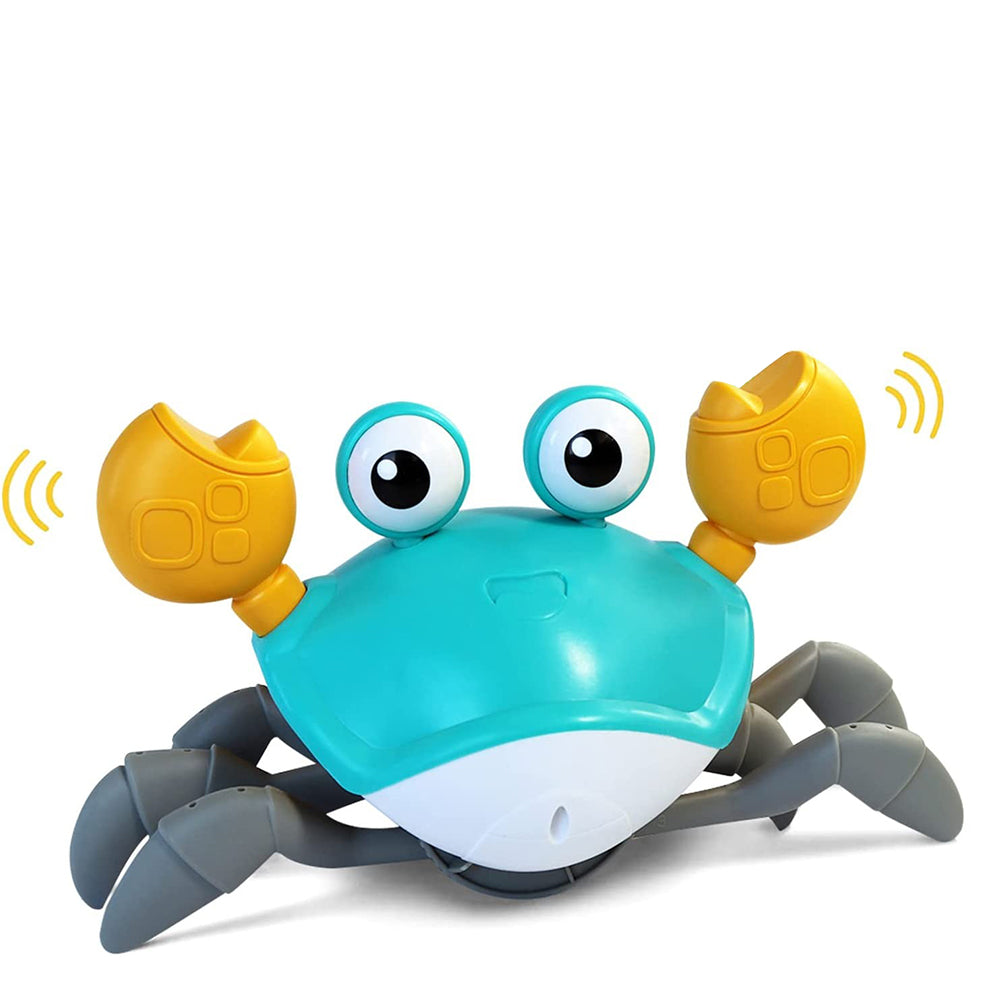 Dollcini, păpușă crab cu muzică și lumini LED, evitare automată a obstacolelor, interactivă, multicoloră