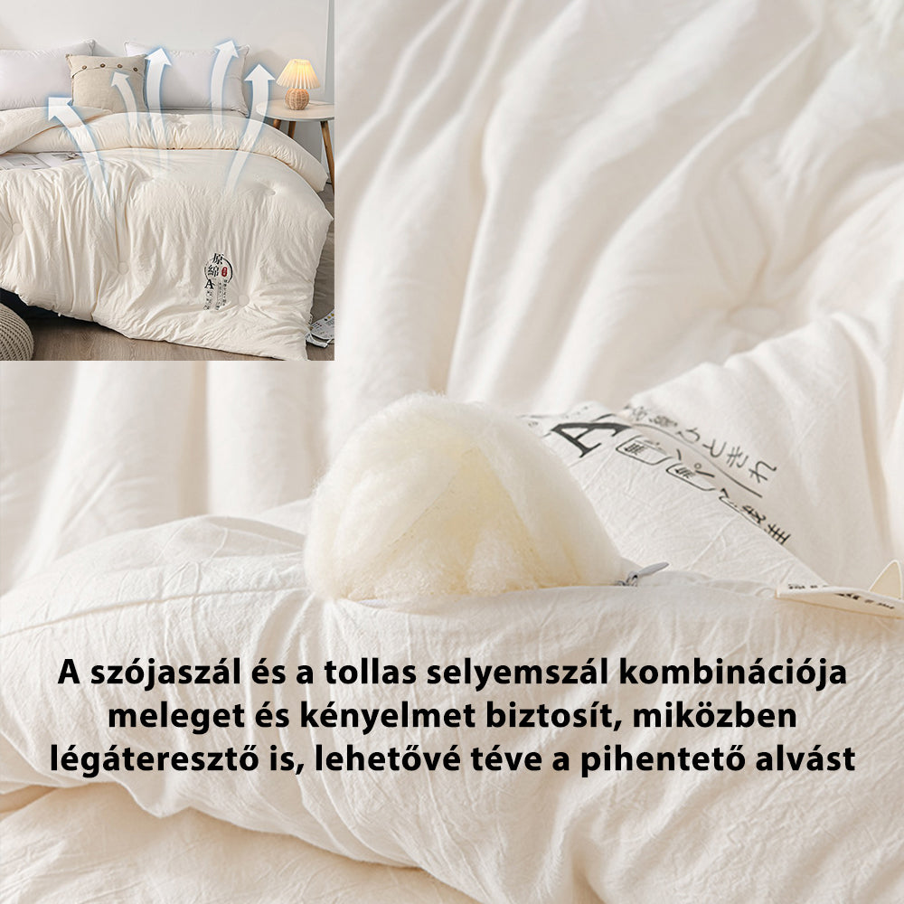 Plapumă Dollcini din fibră de soia pentru toate anotimpurile – cu puf, respirabilă, în stil japonez