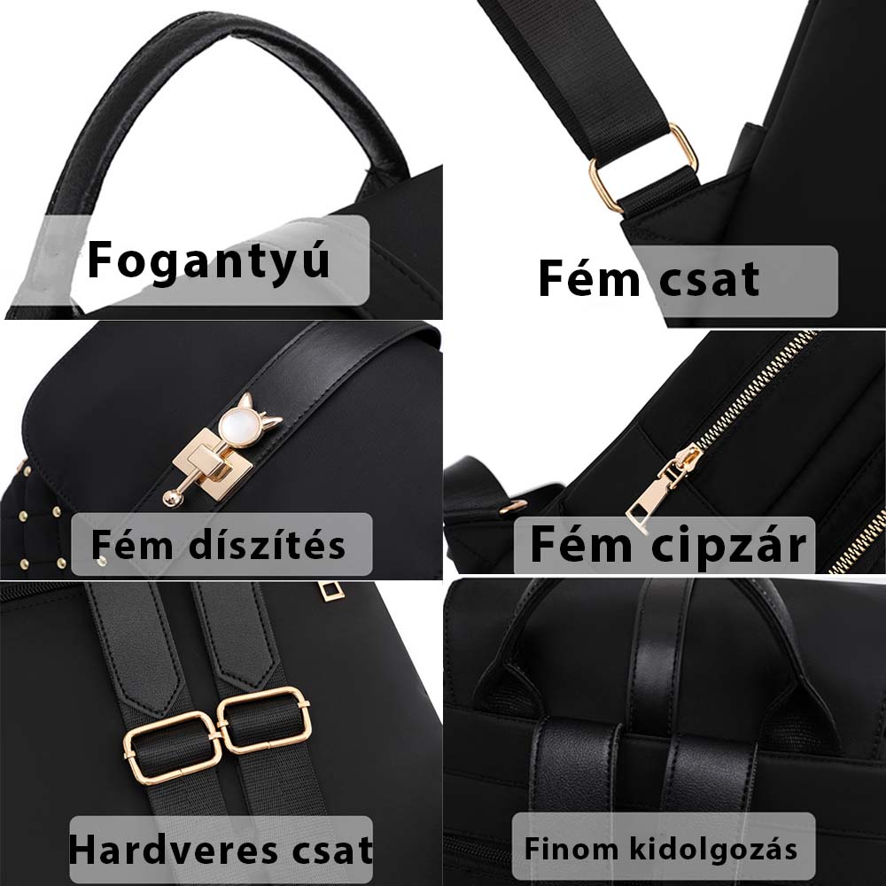 Dollcini, rucsac antifurt din nailon, capacitate mare, rucsac la modă, rucsac elegant, campus