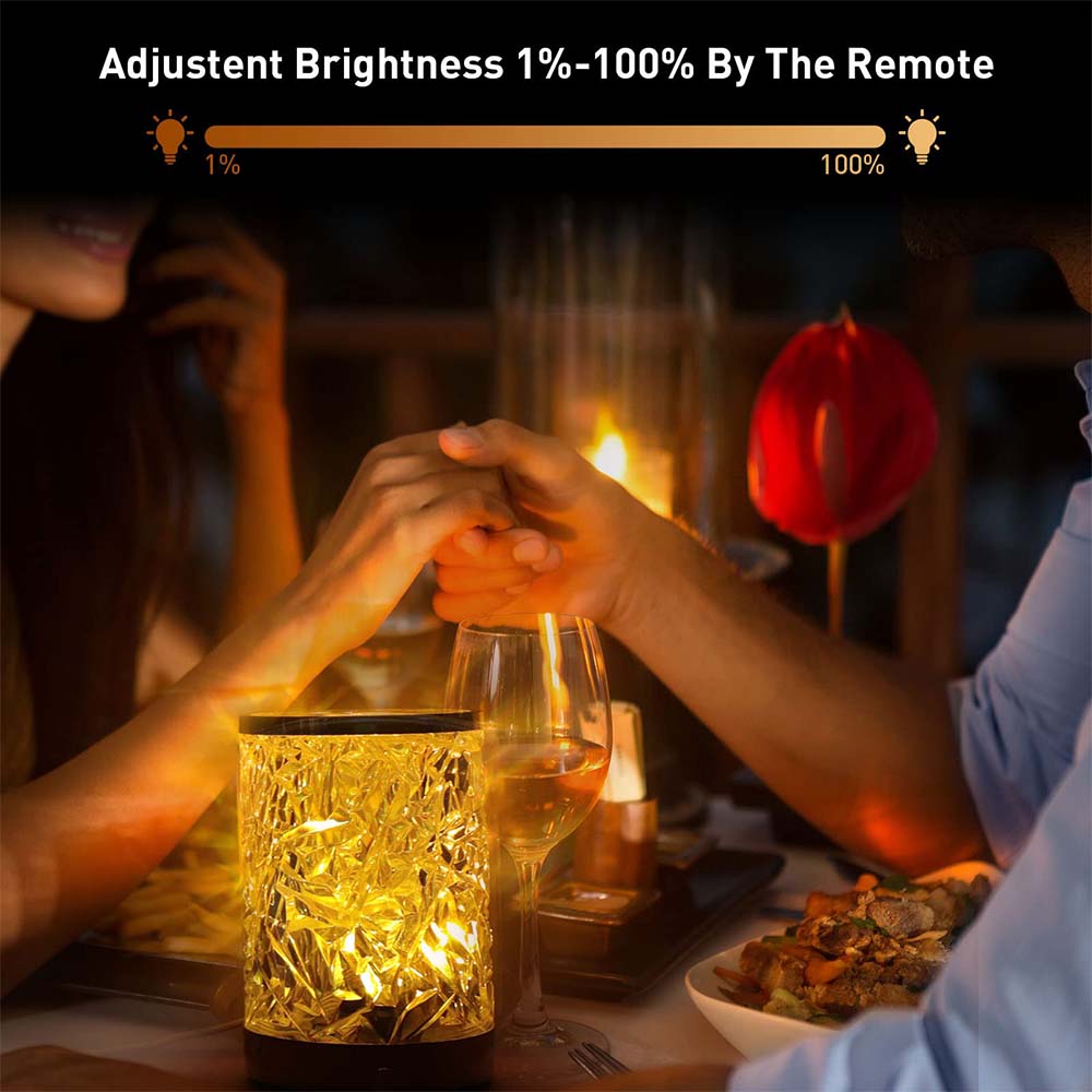 Lumină de noapte cu LED-uri Dollcini RGB USB cu cristal - 16 culori, cu telecomandă, decor pentru petreceri de vară și atmosferă de acasă