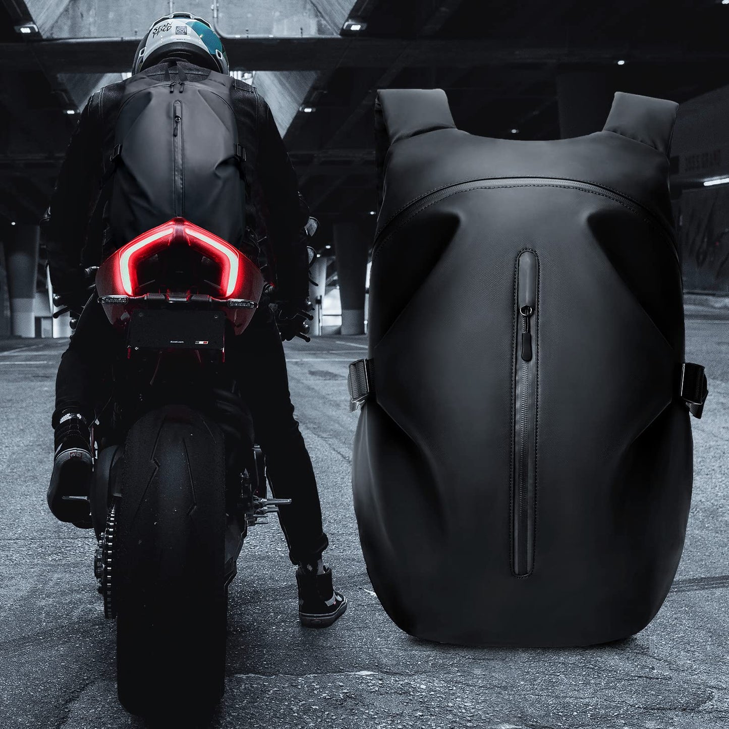 Dollcini, Rucsac de motocicletă pentru bărbați și femei, rucsac impermeabil cu cască, geantă pentru laptop, rucsac de călătorie