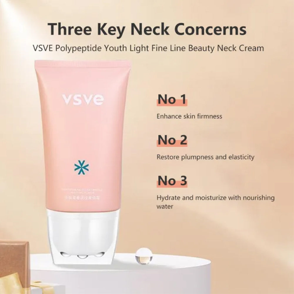 Set intensiv de fermitate și antirid VSVE cu colagen – Mască facială hidratantă și lifting și cremă de gât cu peptide pentru o piele tânără și elastică