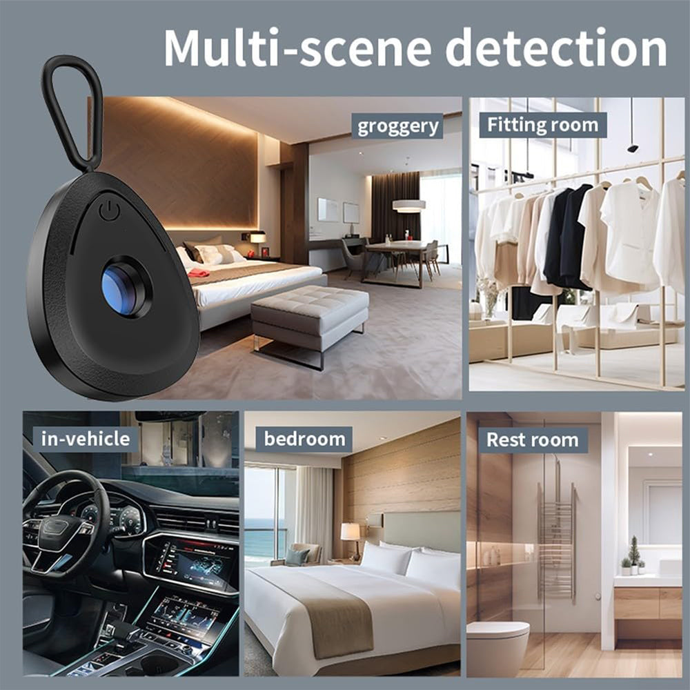 Dollcini pentru călătorii, Mini detector pentru camere ascunse – compact și portabil, confidențialitate, negru