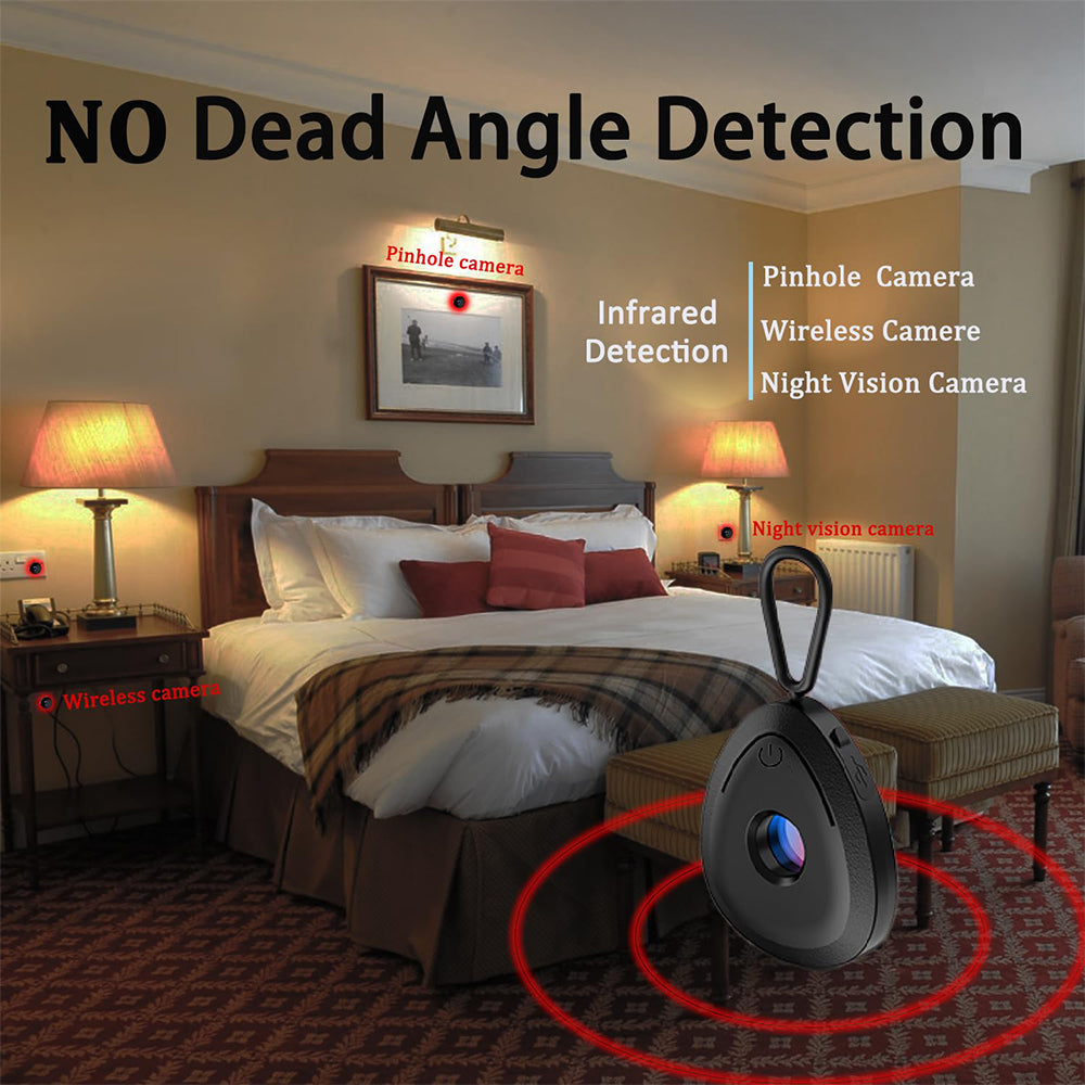 Dollcini pentru călătorii, Mini detector pentru camere ascunse – compact și portabil, confidențialitate, negru