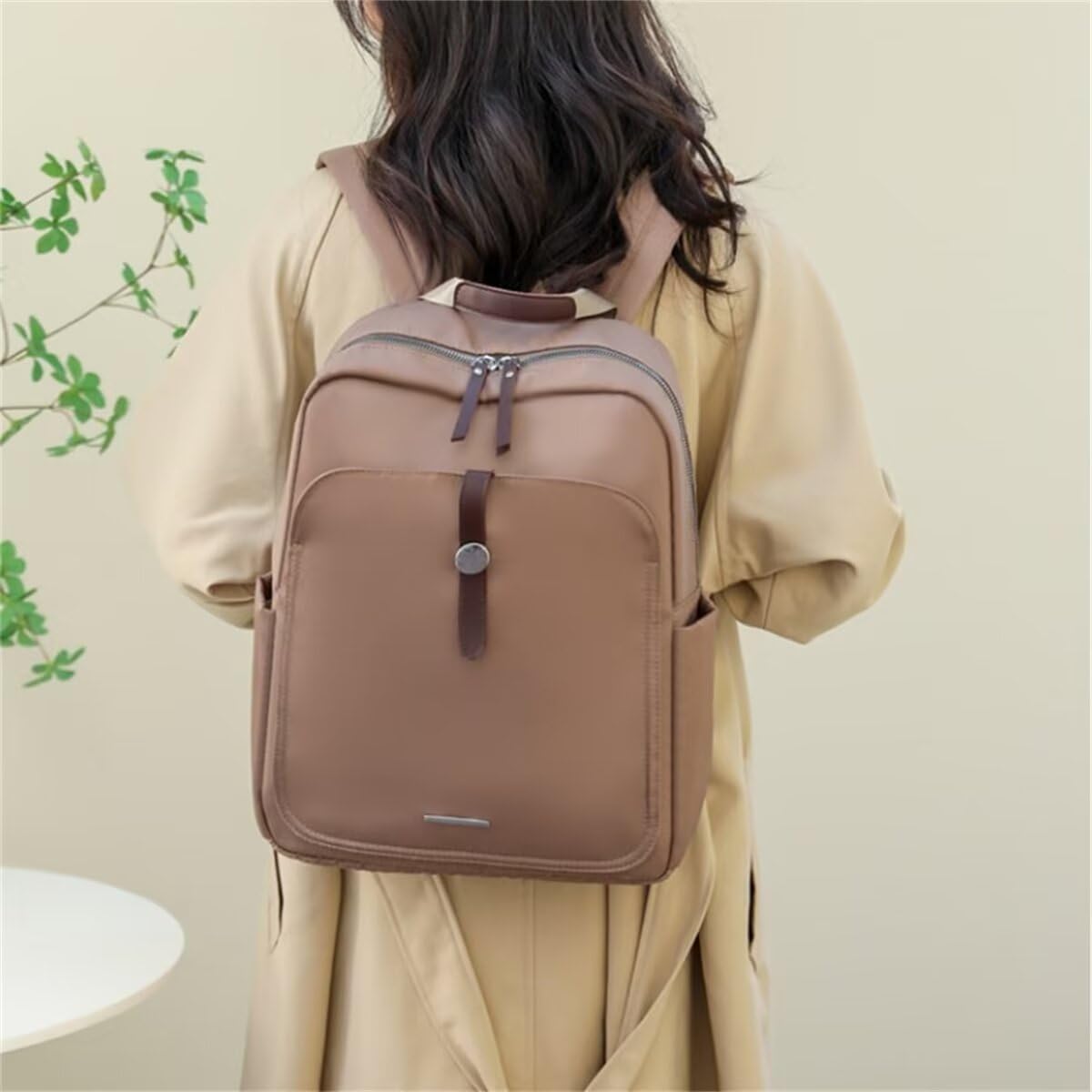 Rucsac Dollcini impermeabil din nailon pentru femei cu compartiment pentru laptop - Geantă ușoară și spațioasă pentru serviciu, călătorii și utilizare zilnică