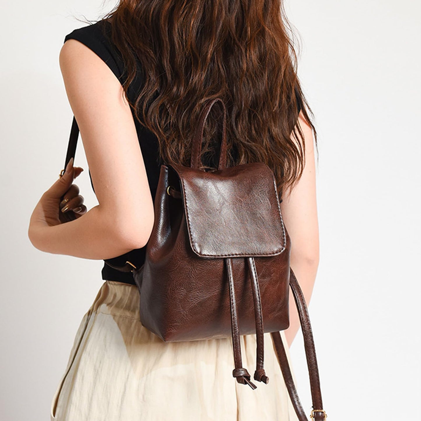 Dollcini, rucsac impermeabil din piele ecologică pentru femei, rucsac elegant, la modă, drăguț, modern