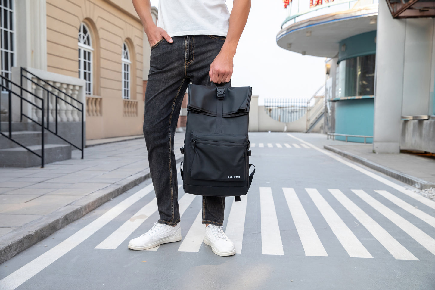 Dollcini, rucsac elegant pentru bărbați, de afaceri, impermeabil, cu deschidere largă și capacitate mare, confortabil și durabil