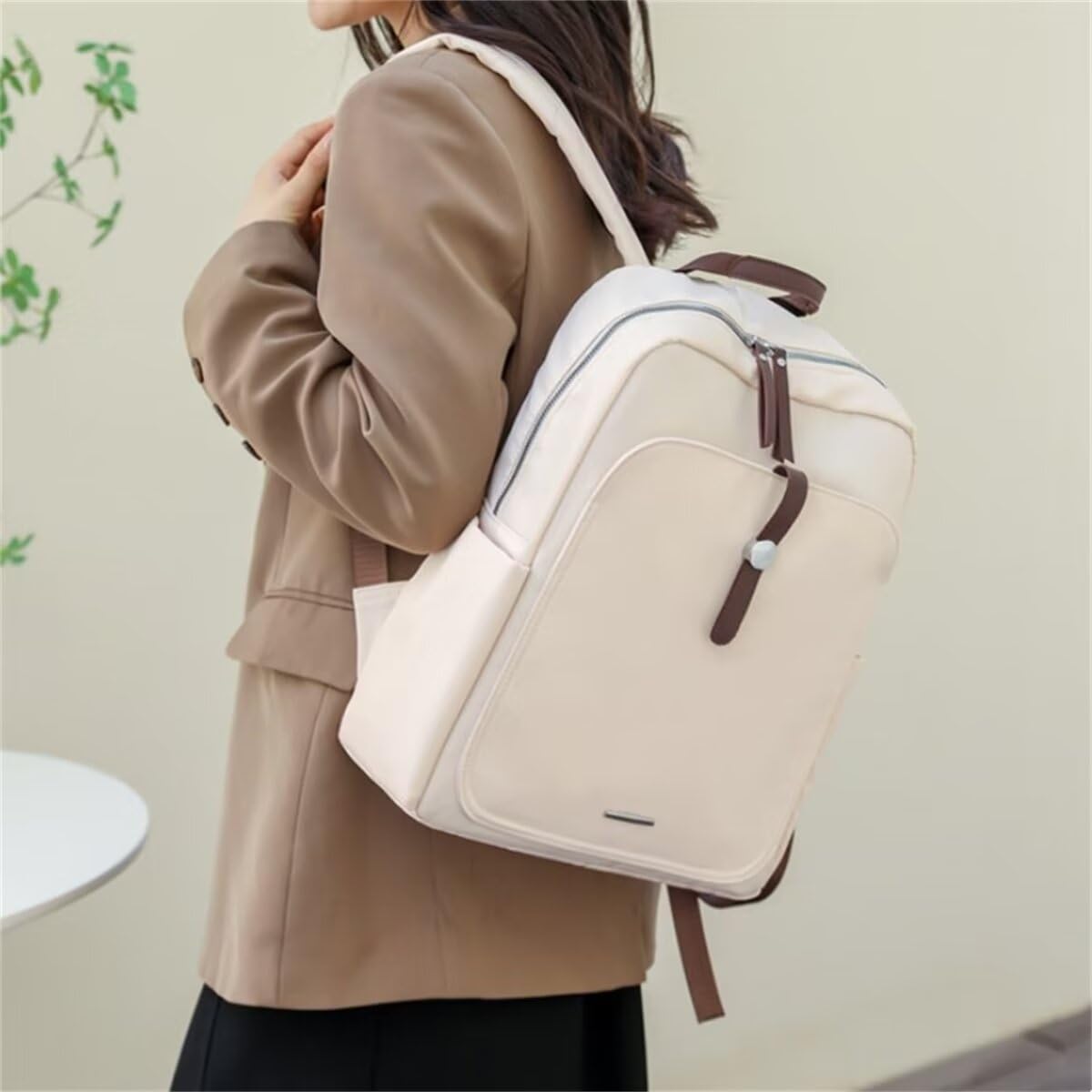 Rucsac Dollcini impermeabil din nailon pentru femei cu compartiment pentru laptop - Geantă ușoară și spațioasă pentru serviciu, călătorii și utilizare zilnică