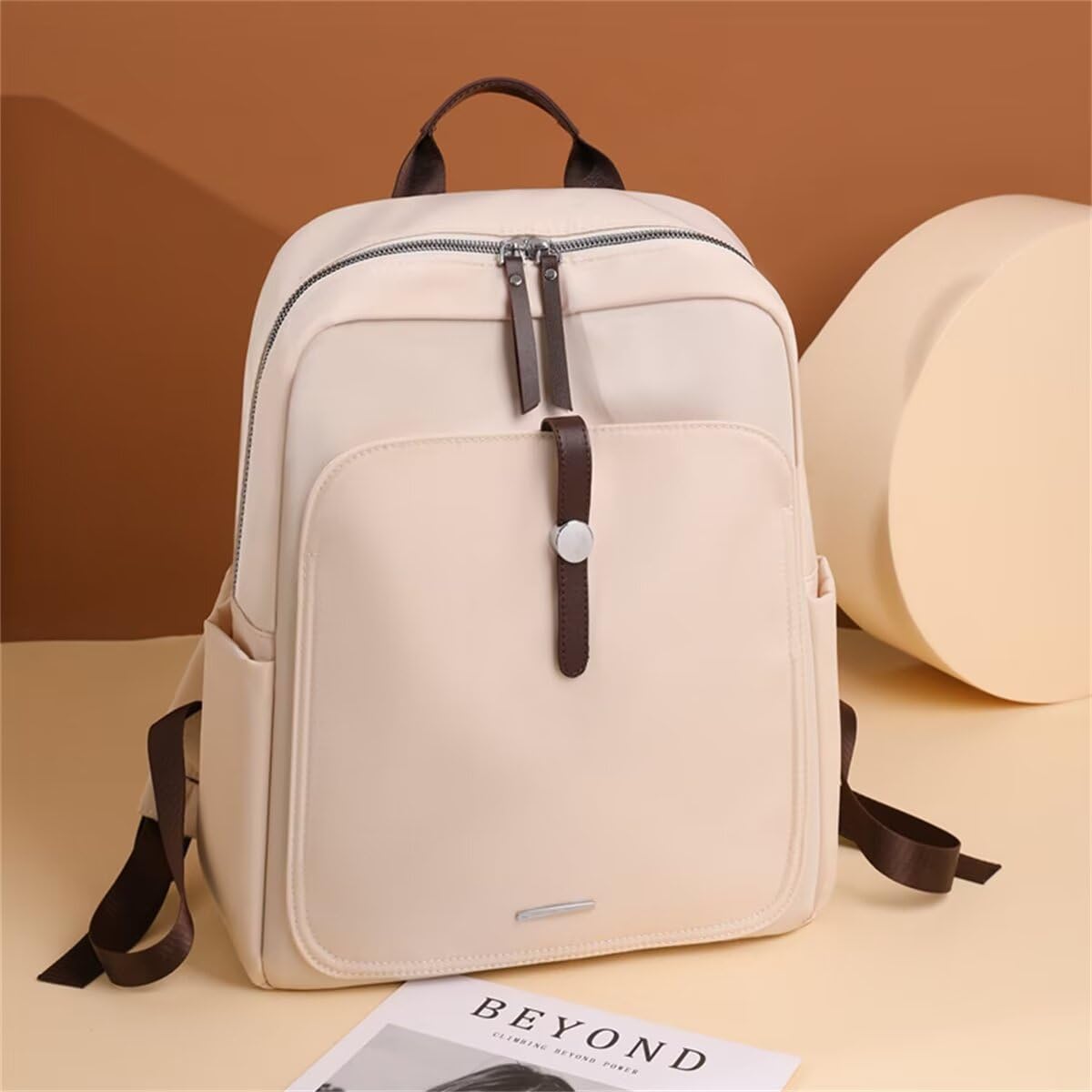 Rucsac Dollcini impermeabil din nailon pentru femei cu compartiment pentru laptop - Geantă ușoară și spațioasă pentru serviciu, călătorii și utilizare zilnică