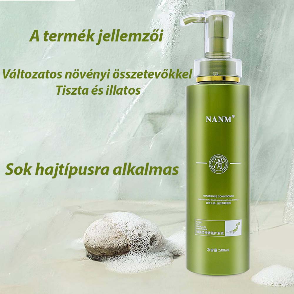 Șampon cu esență botanică de ginseng – extract botanic, îngrijire revigorantă și hrănitoare pentru toate tipurile de păr, 500 ml, verde