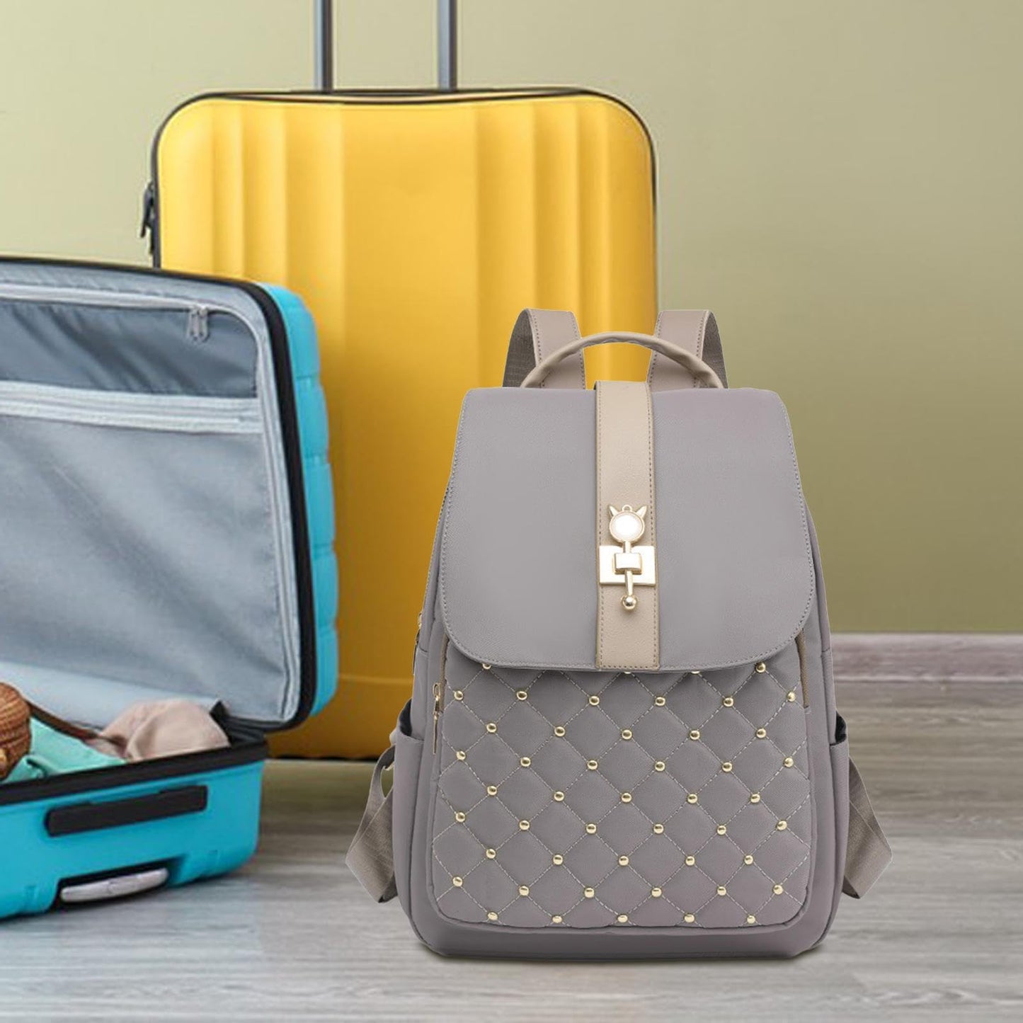 Dollcini, rucsac antifurt din nailon, capacitate mare, rucsac la modă, rucsac elegant, campus