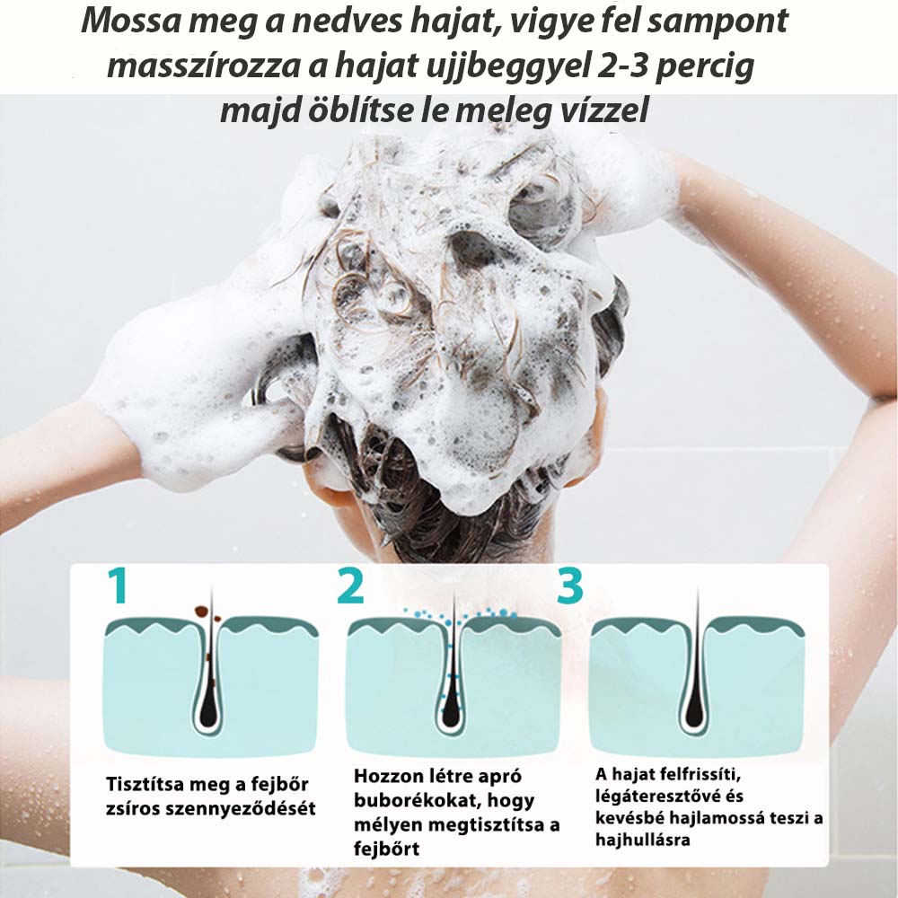 Șampon cu esență botanică de ginseng – extract botanic, îngrijire revigorantă și hrănitoare pentru toate tipurile de păr, 500 ml, verde