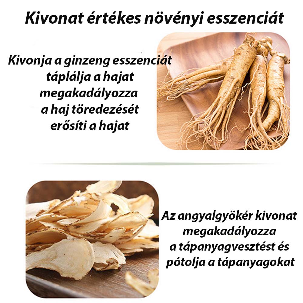 Șampon cu esență botanică de ginseng – extract botanic, îngrijire revigorantă și hrănitoare pentru toate tipurile de păr, 500 ml, verde