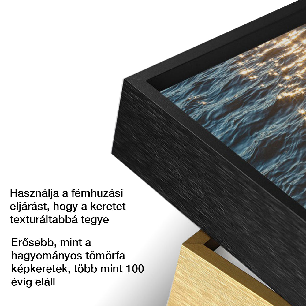 Pictură Dollcini 3D cu mare în ramă de sticlă – Decor de masă dinamic și relaxant
