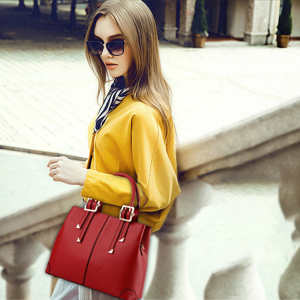 Geantă elegantă de damă Dollcini – Geantă de umăr și geantă crossbody premium din piele ecologică pentru uz zilnic, neagră
