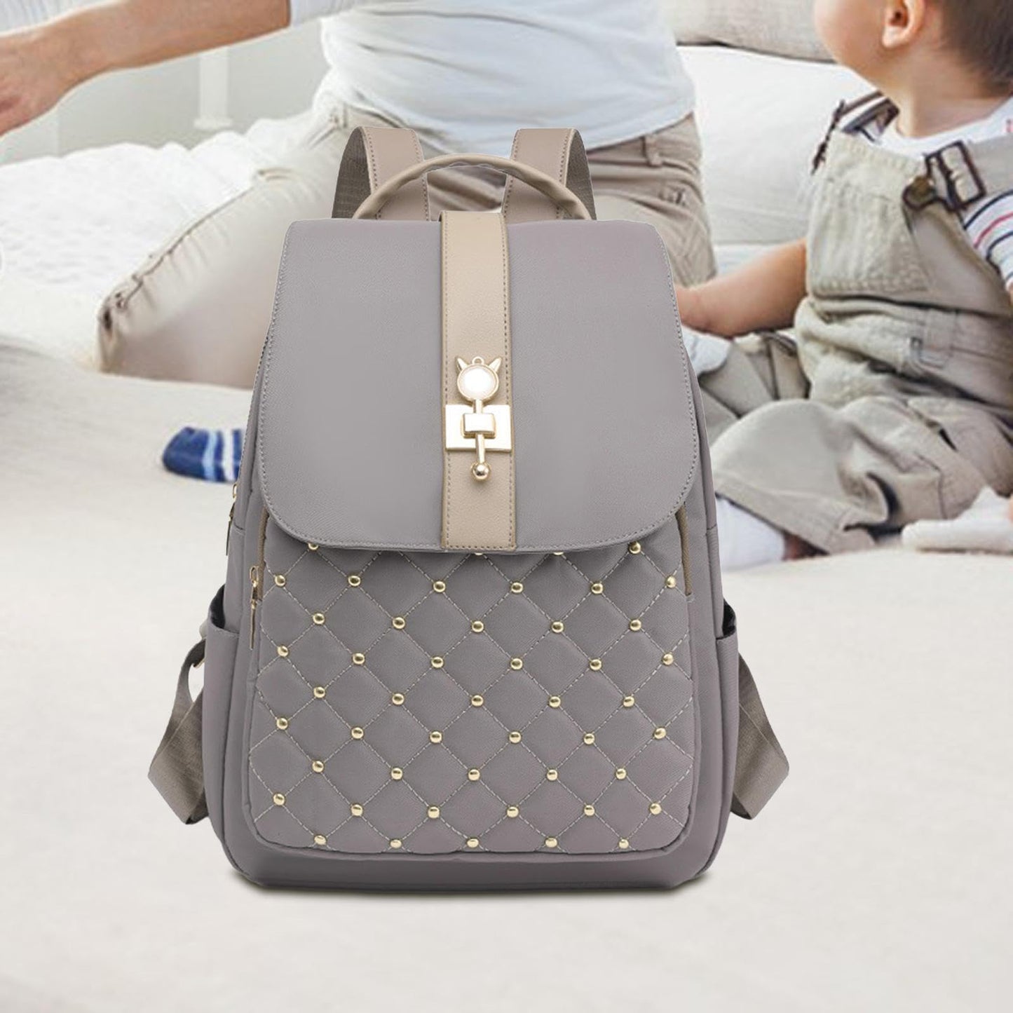 Dollcini, rucsac antifurt din nailon, capacitate mare, rucsac la modă, rucsac elegant, campus