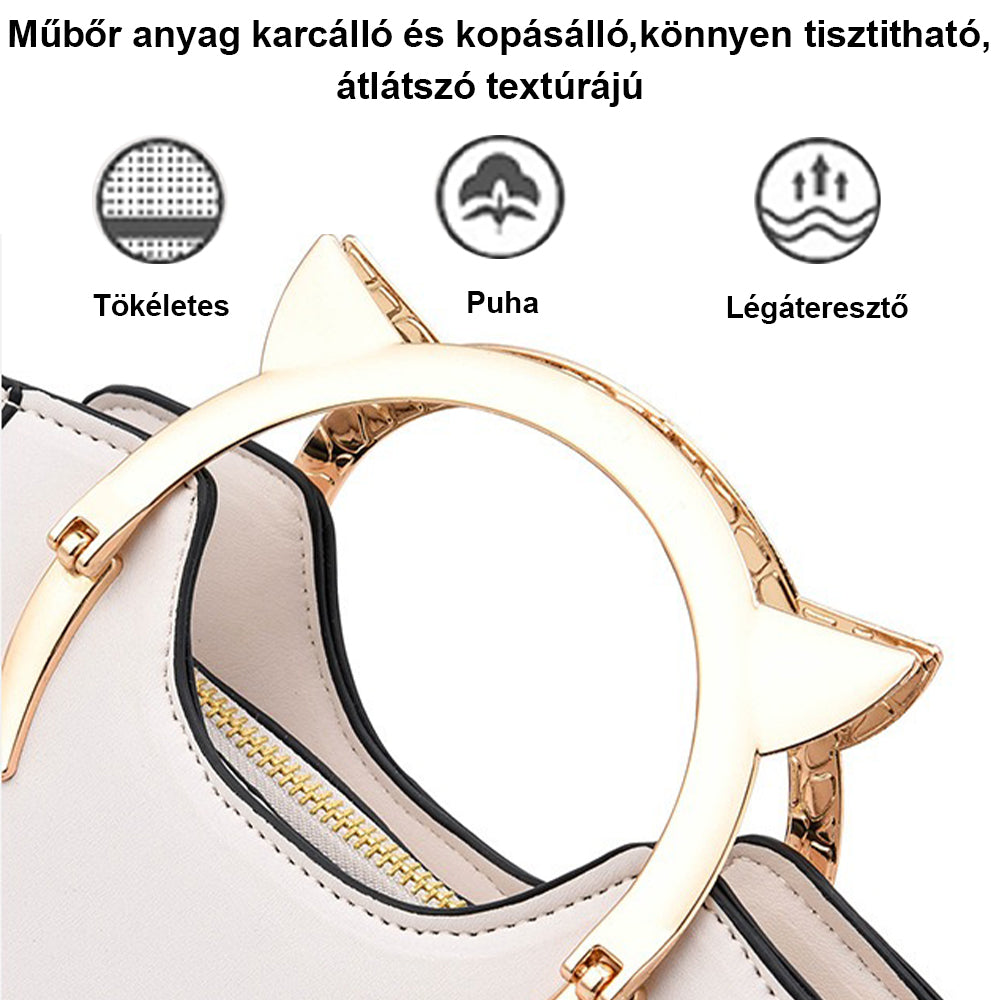 Dollcini, Geantă de damă, elegantă, cu mânere tip pisică, Culori multiple