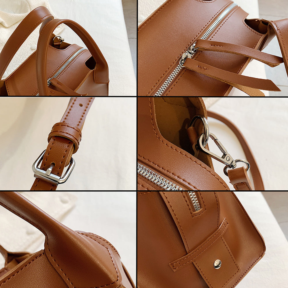 Geantă de lucru pentru femei Dollcini – Geantă elegantă, impermeabilă din piele PU, cu curea reglabilă și interior spațios, neagră