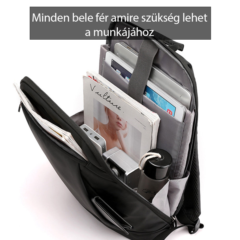 Rucsac impermeabil pentru laptop Dollcini – negru, compatibil cu 15,6”, practic, de zi cu zi