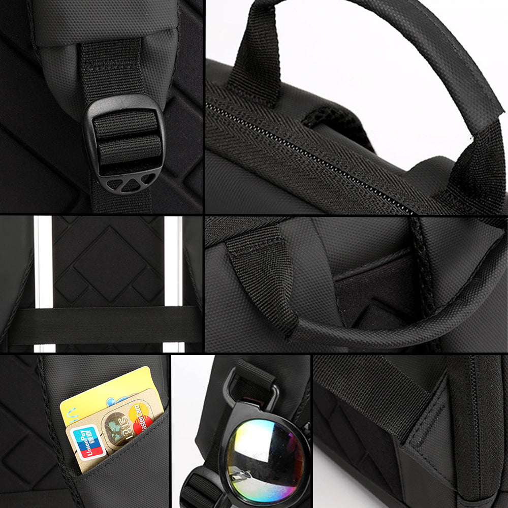 Rucsac impermeabil pentru laptop Dollcini – negru, compatibil cu 15,6”, practic, de zi cu zi
