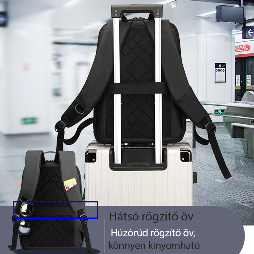 Rucsac impermeabil pentru laptop Dollcini – negru, compatibil cu 15,6”, practic, de zi cu zi