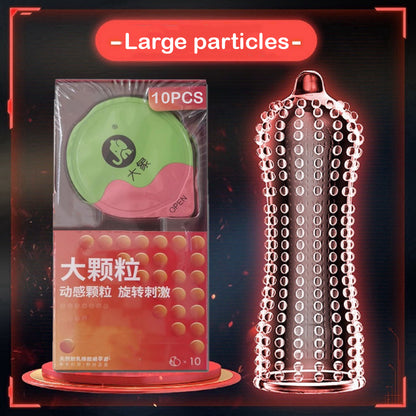 Prezervative Elephant cu granule mari, 10 buc. – Ultra subțiri, latex natural, cu plăcere sporită și lubrifiant suplimentar