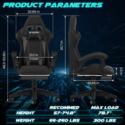 Dollcini Otthon, Bigzzia scaun ergonomic de gaming - scaun de birou cu spătar înalt și scaun de gaming