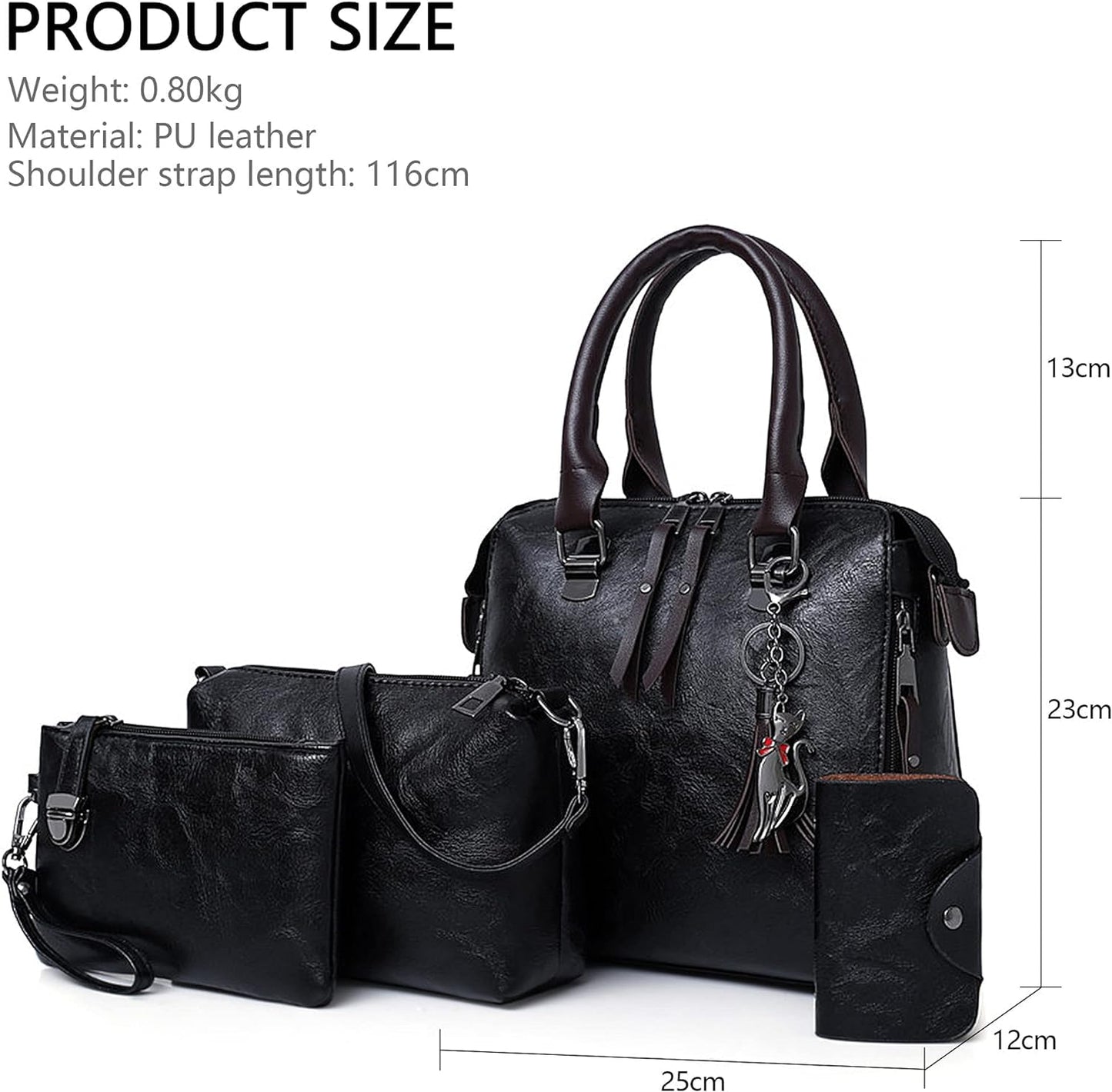 Dollcini 4 Részes Műbőr Táskaszett – Kézitáska és Válltáska