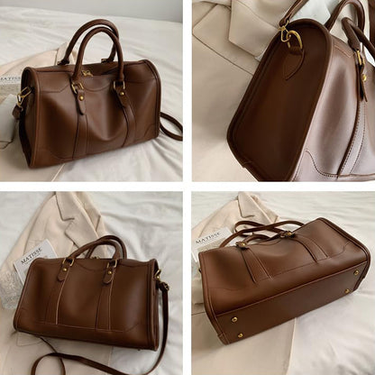 Dollcini, geantă de umăr vintage cu fermoar, aspect elegant și stilat, piele PU, durabilă