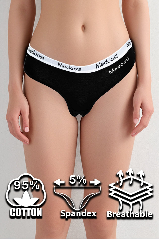 Dollcini,Tanga női bugyi,95% Pamut + Spandex-Többszínű, 6 db-os Csomag