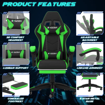 Dollcini Otthon, Bigzzia scaun ergonomic de gaming - scaun de birou cu spătar înalt și scaun de gaming