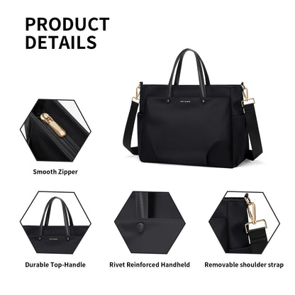 Rucsac pentru laptop Dollcini pentru femei - Geantă de damă impermeabilă, elegantă, cu capacitate mare, suport pentru laptop de 15,6 inci, rucsac ergonomic și elegant pentru călătorii și muncă