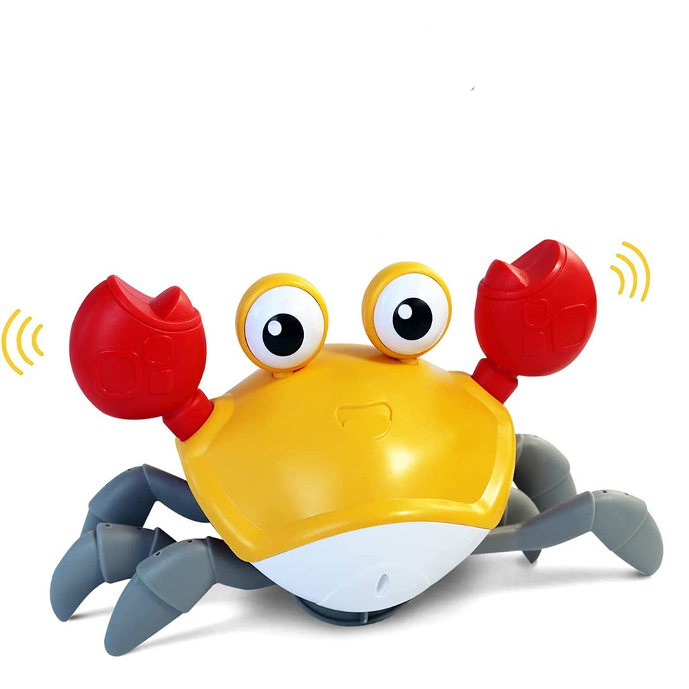 Dollcini, păpușă crab cu muzică și lumini LED, evitare automată a obstacolelor, interactivă, multicoloră