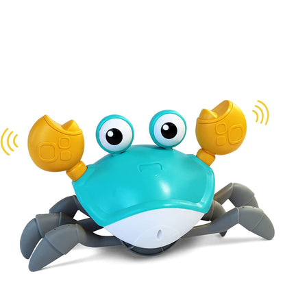Dollcini, păpușă crab cu muzică și lumini LED, evitare automată a obstacolelor, interactivă, multicoloră
