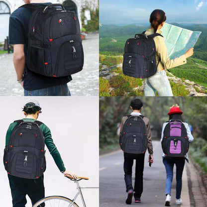 Dollcini Uniszex Laptop Hátizsák – Vízálló Utazóhátizsák, USB Töltőporttal, Fekete