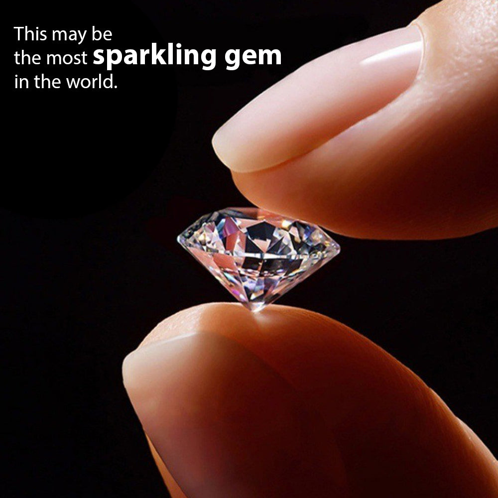 Dollcini 1 karátos D-színű moissanit „cukorkocka” fülbevaló 925 ezüstből, elegáns női köves fülbevaló mindennapra és alkalmakra