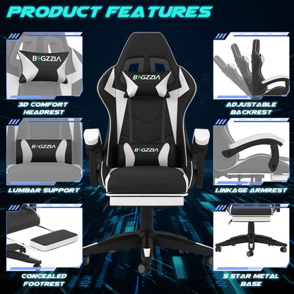 Dollcini Otthon, Bigzzia scaun ergonomic de gaming - scaun de birou cu spătar înalt și scaun de gaming