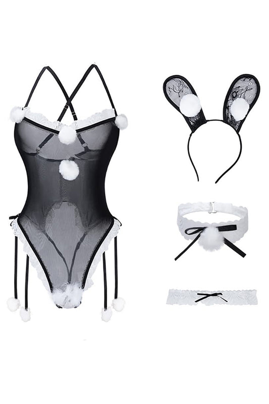 Set de lenjerie sexy pentru femei, fetiță iepurașă kawaii, uniformă pentru jocuri de rol, jocuri de rol, lenjerie seducătoare anime