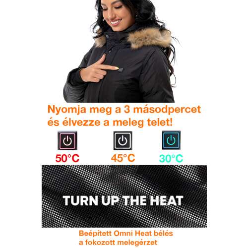 Dollcini Női Fűthető Kabát – Vízálló, Kapucnis, 9 Fűtőelemmel [A powerbankot külön kell megvásárolni]