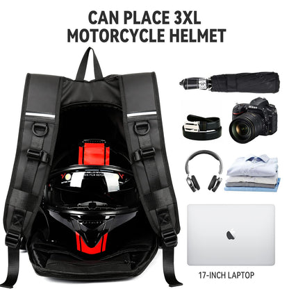 Dollcini, Rucsac de motocicletă pentru bărbați și femei, rucsac impermeabil cu cască, geantă pentru laptop, rucsac de călătorie